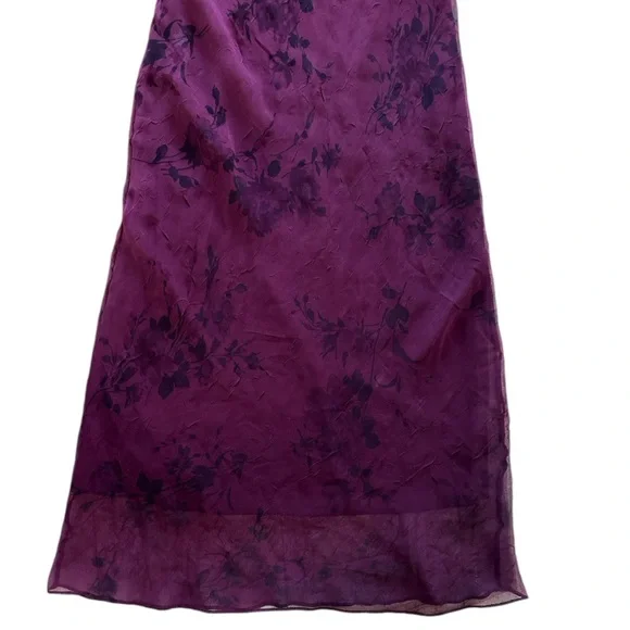 Charlotte Russe Floral Maxi Dress Burgundy Size 3 - Picture 9 of 16